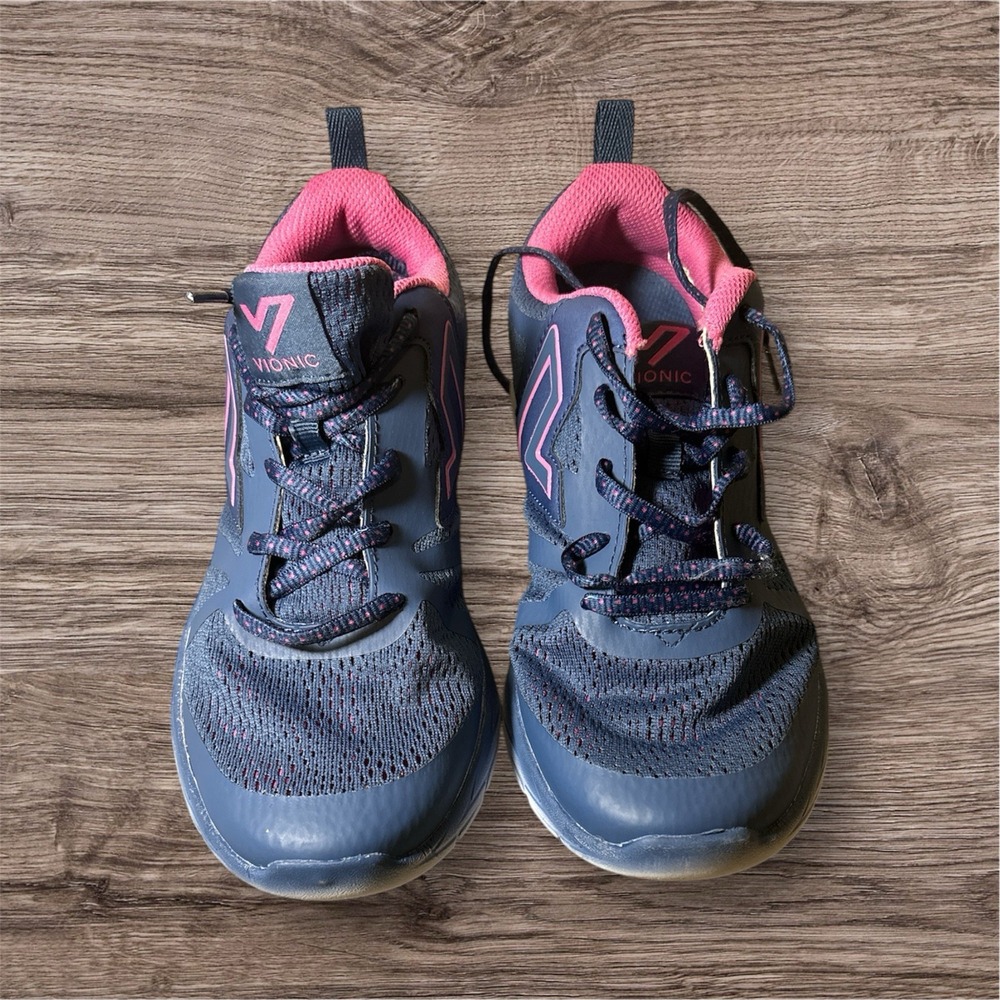 Vionic Women's 335 Miles Sneakers USA 7‎  EU 38 Blue Pink Walking Shoe Mesh